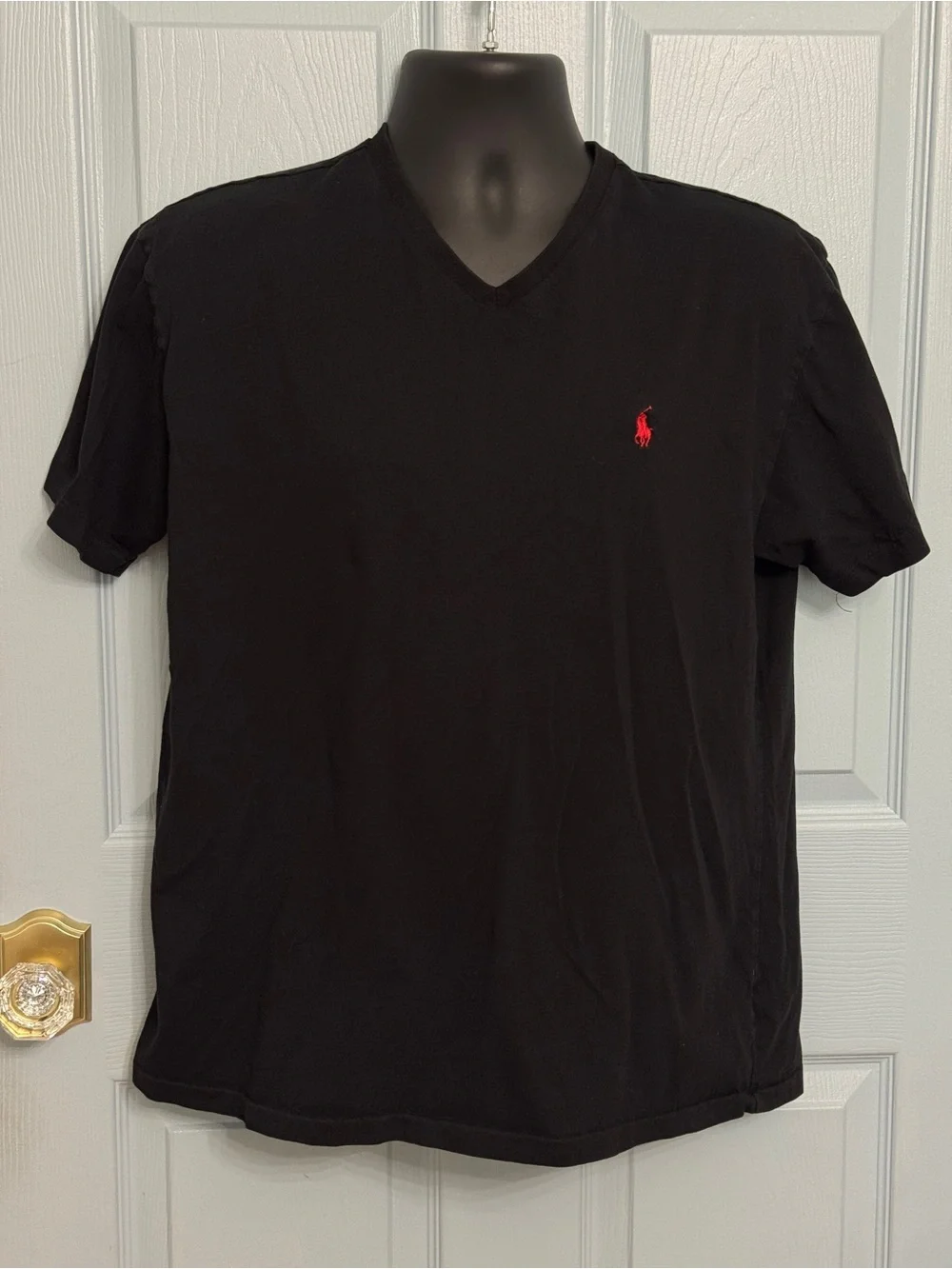 Polo Ralph Lauren Black V Neck Men’s Tee Shirt Size Medium